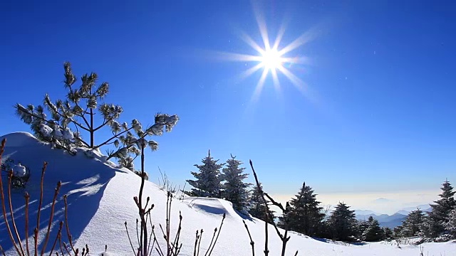 雪景日三国家山公园视频素材