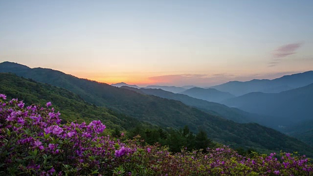 日出时分吉日三国家山公园的景色视频素材