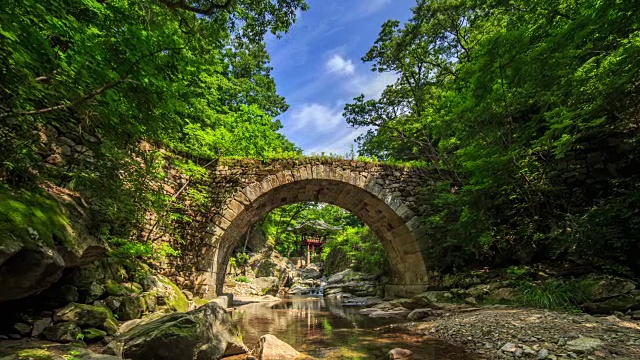 仙庵承承桥景(韩国瑰宝400)视频素材