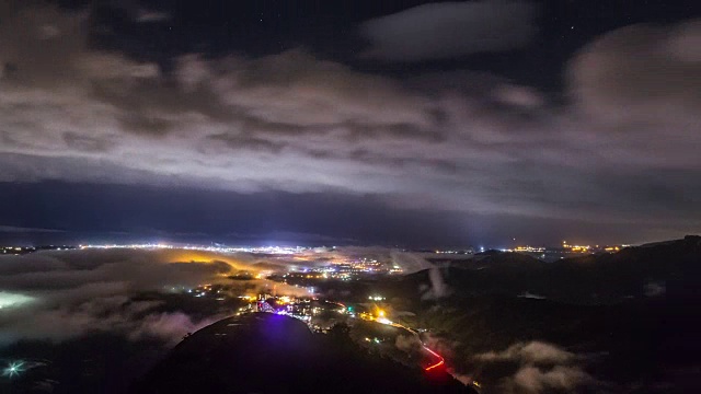 夜景从雪山Sokcho城视频素材