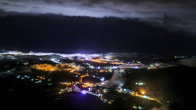 夜景从雪山Sokcho城视频素材