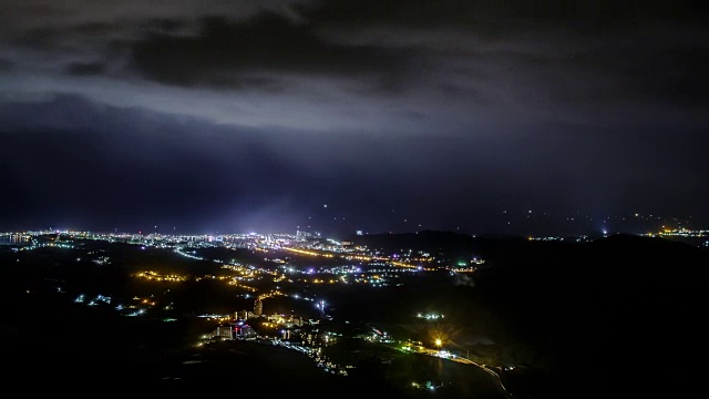 夜景从雪山Sokcho城视频素材