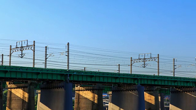 汉江cheolgyo风景(铁路桥)视频素材