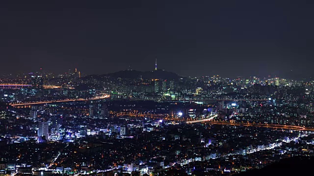 首尔夜景南山塔视频素材