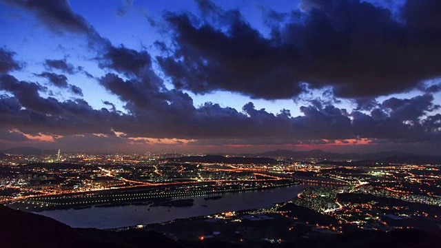 邯钢江畔住宅区夜景视频素材