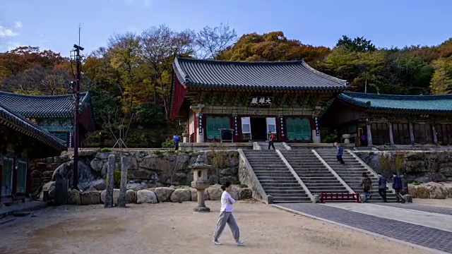 拍摄于大田(主神社，韩国宝藏434)和美美沙寺的石灯视频素材