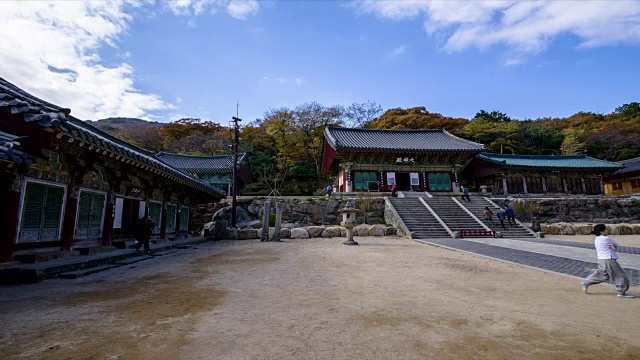 拍摄于大田(主神社，韩国宝藏434)和美美沙寺的石灯视频素材