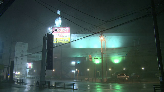 飓风暴雨肆虐小镇视频素材