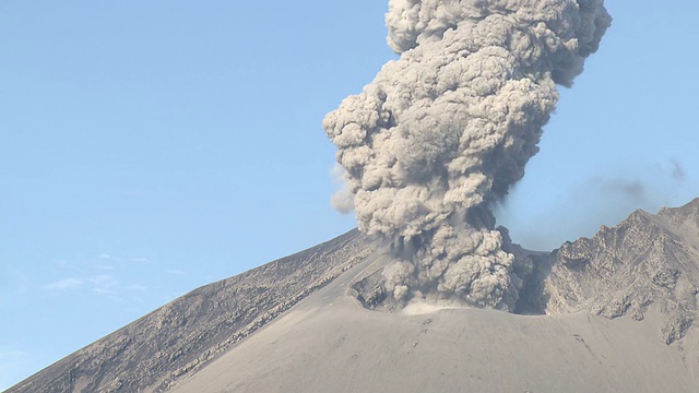 樱岛火山爆发视频素材