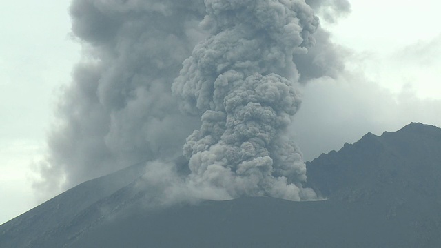 樱岛火山爆发视频素材