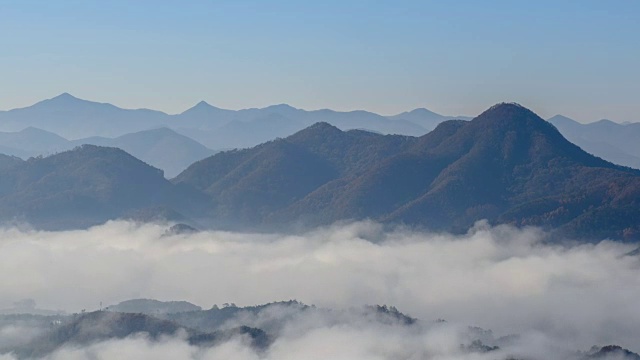 观赏云海和玉桢湖山脉视频素材