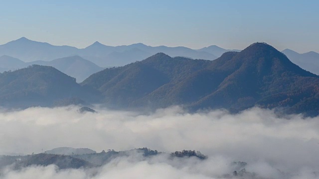 观赏云海和玉桢湖山脉视频素材