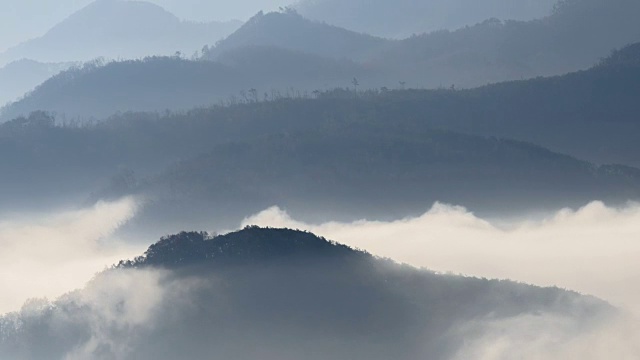 观赏云海和玉桢湖山脉视频素材