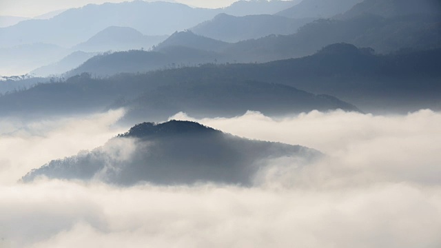 观赏云海和玉桢湖山脉视频素材