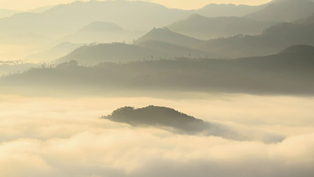 观赏云海和玉桢湖山脉视频素材