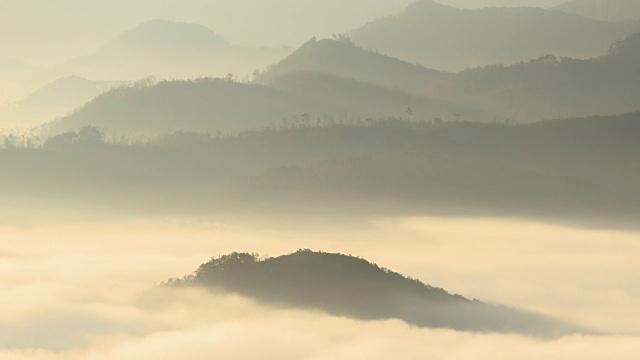 观赏云海和玉桢湖山脉视频素材