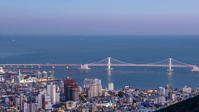 广安大桥景观一览(以夜景闻名，全国第二长桥)视频素材