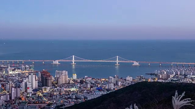 广安大桥景观一览(以夜景闻名，全国第二长桥)视频素材