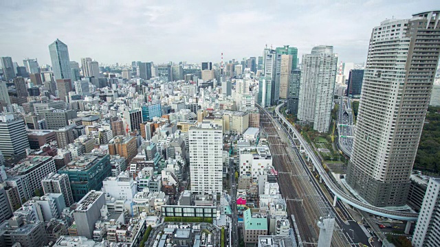 东京城市景观的时间流逝视频素材