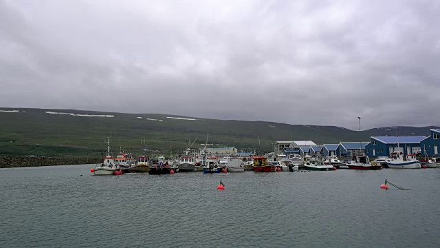 冰岛阿库雷里峡湾的北极港口视频素材