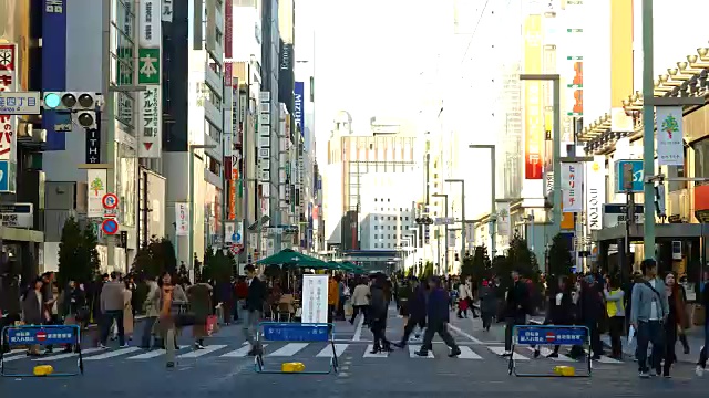 时光流逝:日本东京的银座地区视频素材