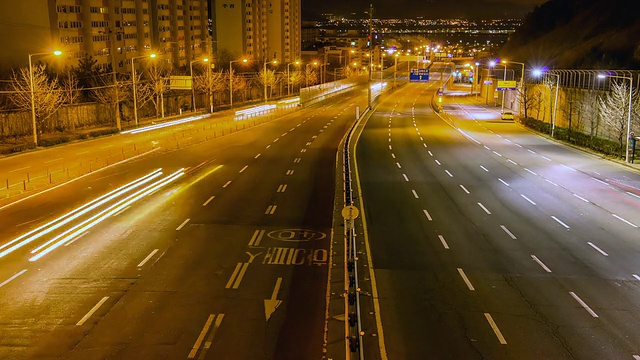 韩国釜山白阳高速公路WS T/L夜景视频素材