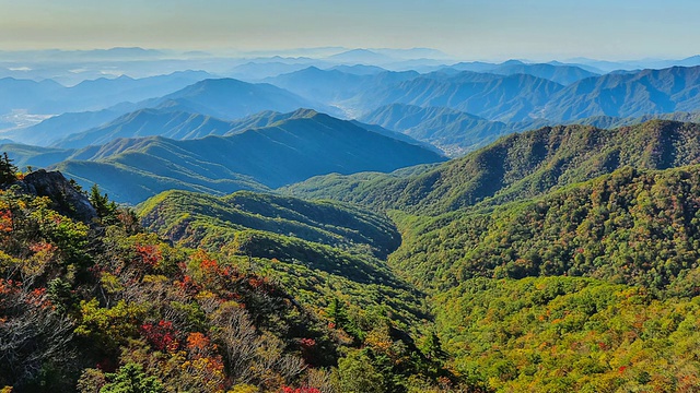 WS T/L Jirisan山的秋天景色/三清，庆尚南道，韩国视频素材