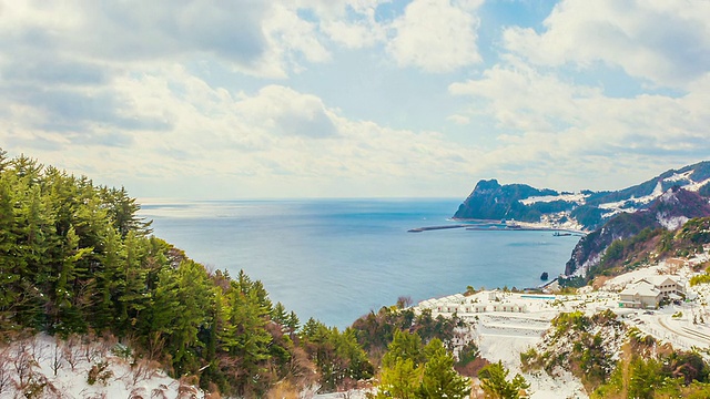 WS T/L海崖和海景雪景/ Ulleunggun，庆尚布道，韩国视频素材