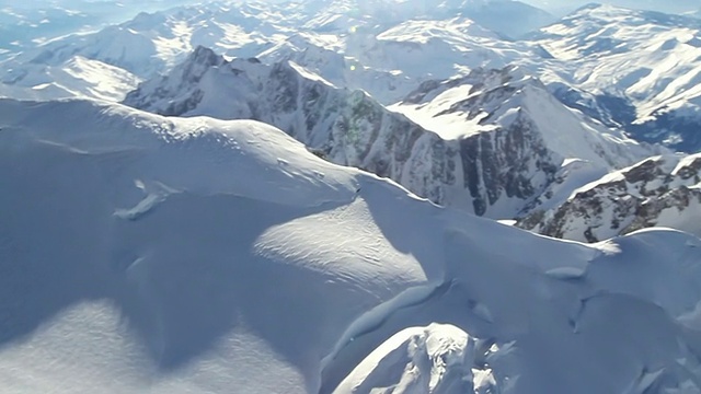 勃朗峰鸟瞰图勃朗峰/ chamonix, Haut savoir，法国视频素材