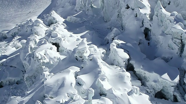 MS PAN航拍深冰裂缝，mont blanc / chamonix, Haut savoir，法国视频素材