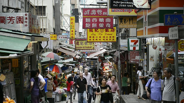 中国香港市场上的人们视频素材