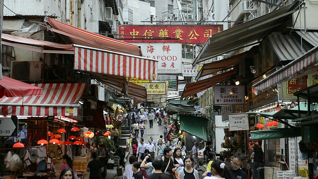 中国香港市场上的人们视频素材