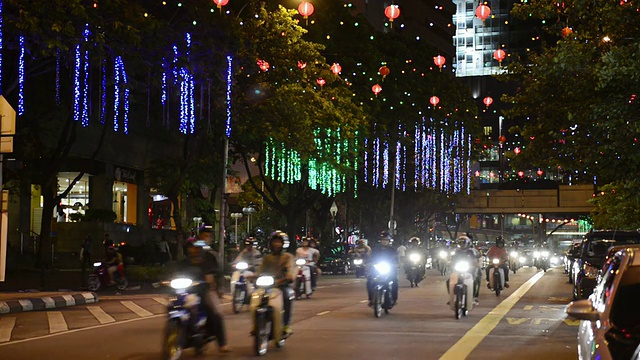 晚上的街景/吉隆坡，马来西亚视频素材