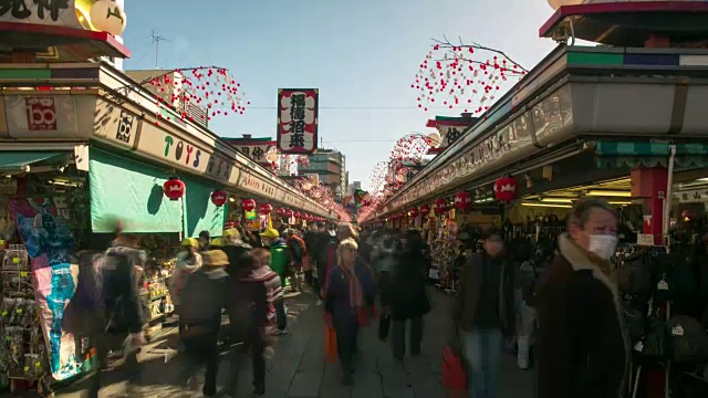 浅草寺附近的东京市场视频下载