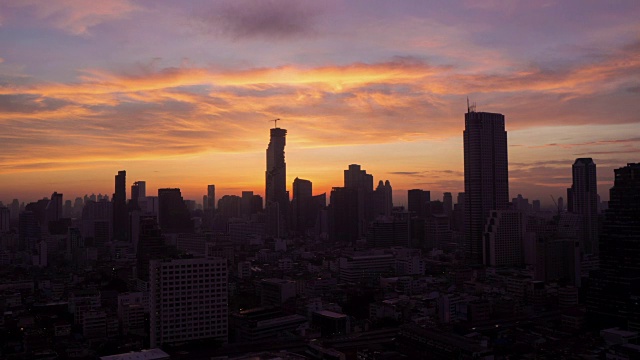 夕阳下的城市视频素材