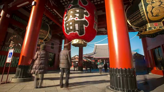 浅草寺入口的时间流逝视频素材