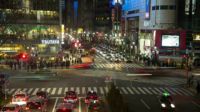 涉谷站夜间移动时间视频素材