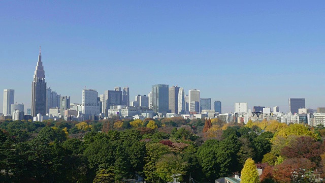 蓝天和东京新宿的建筑视频素材