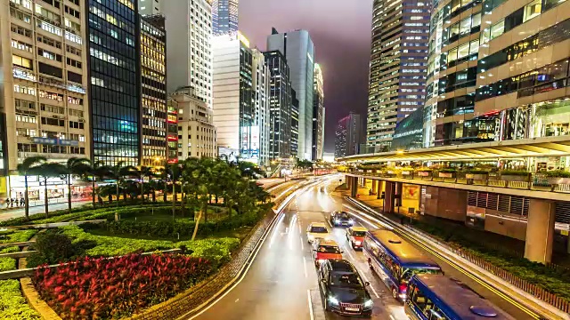 4 k延时。香港的夜晚视频素材