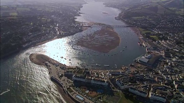 Teignmouth -鸟瞰图-英格兰，德文郡，Teignbridge区，英国视频素材