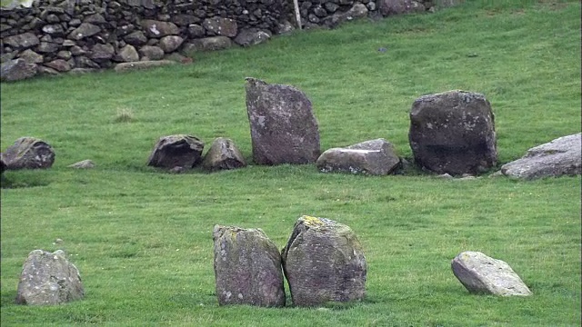 Swinside Stone Circle -鸟瞰图-英国，英国视频素材