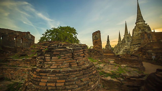 Wat Phra Si Sanphet, Ayutthaya，泰国。视频素材