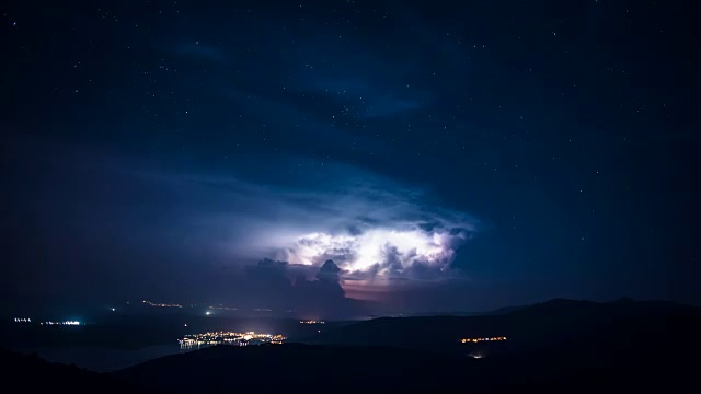 伴有闪电的大雷雨视频素材