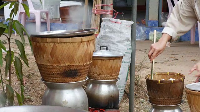 糯米蒸锅视频素材