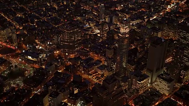 纽约市夜景鸟瞰图视频素材