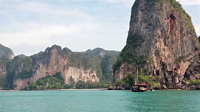 泰国南部甲米的莱利海滩周围美丽的风景视频素材