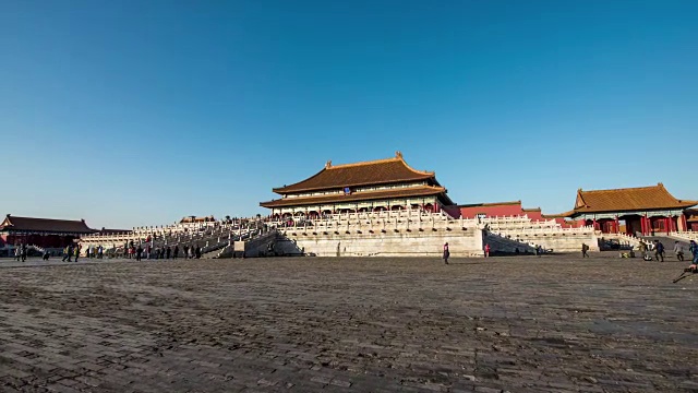 时间流逝的人在紫禁城，北京，中国。视频素材