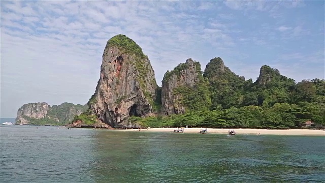 泰国南部甲米的莱利海滩周围美丽的风景视频素材