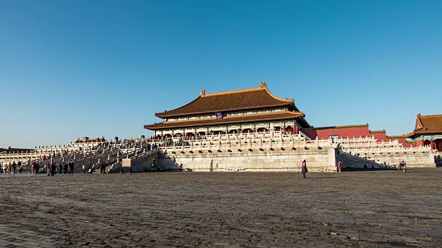 时间流逝的人在紫禁城，北京，中国。视频素材