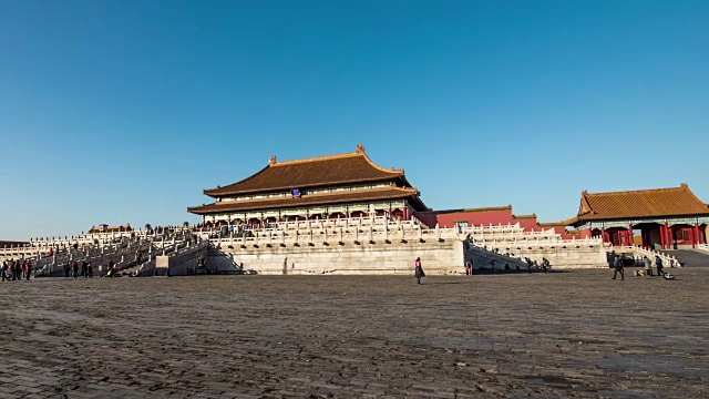 时间流逝的人在紫禁城，北京，中国。视频素材